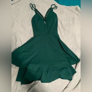 green honey and rosie dress, size large, good homecoming dress